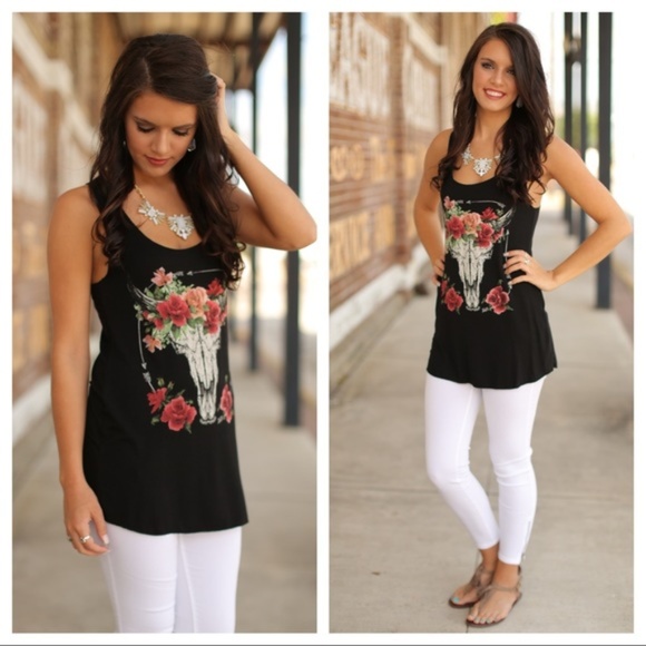 Bull Horn Graphic Tank Top - Picture 2 of 5